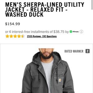 NWT Carhartt Sherpa lined utility Field Jacket with Hood men’s small -has logos
